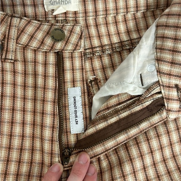 Ghana Wide Leg Flared Plaid Jeans Pants Bell Bottoms Size UK 6 US 2 High Waisted - Picture 8 of 13